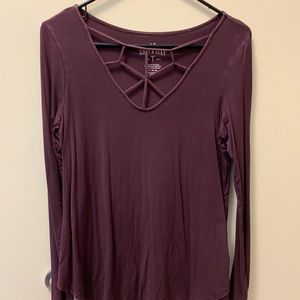 Burgundy Long Sleeve Top